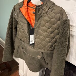 NWT Veronica Beard Leo High Pile Fleece Quilted Large L